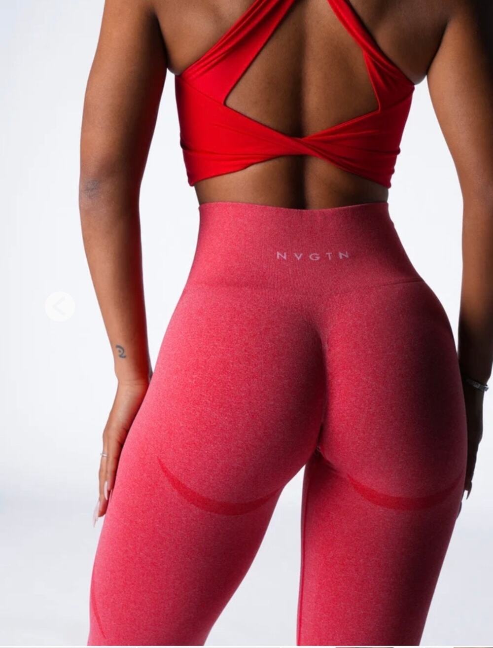 NVGTN Contour Seamless High Waisted Leggings Women XS Red Pink Workout Pants New